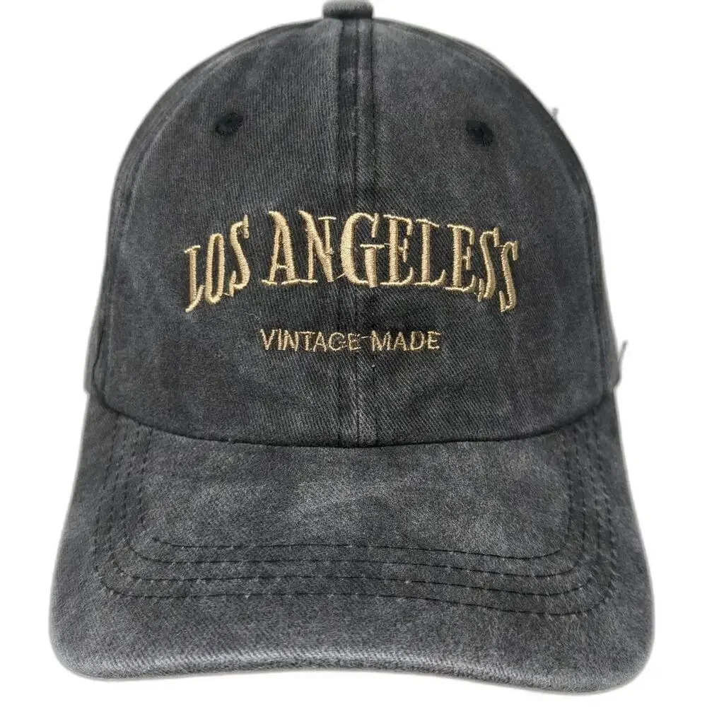Linea Style Los Angeles Baseball Cap Gray Gold One Size Cotton Slideback Hat